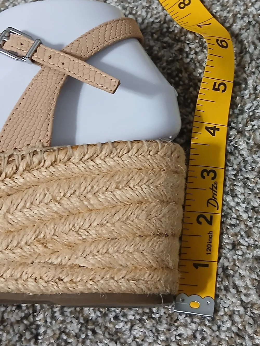 Franco Sarto Neutral Beige Espadrille Wedge Sandals